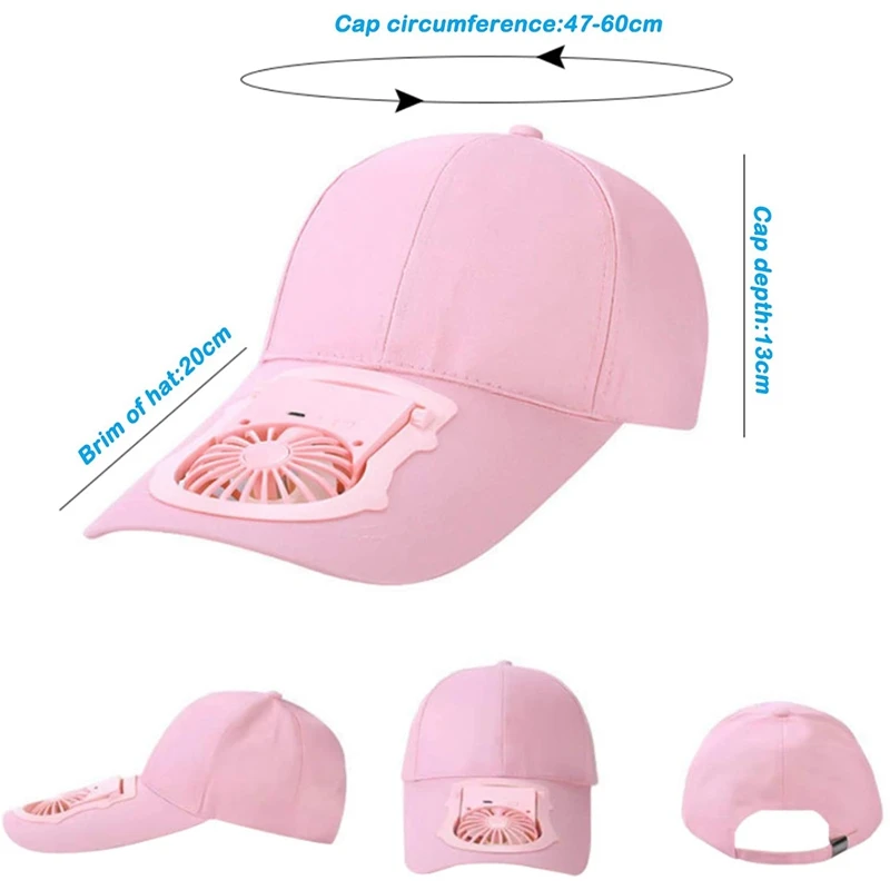 

Hat Fan, Sun Hats with 3 Speed Fan, USB Recharge Battery Golf Hat Outdoor Cooling Fan