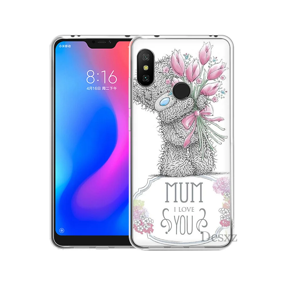 Case Lovely Teddy Bear For Xiaomi Redmi Mi 8 SE Note 5 5A 6 6X Pro MIX 2S A2 Lite Plus 4X 4A S2 F1 7 GO |
