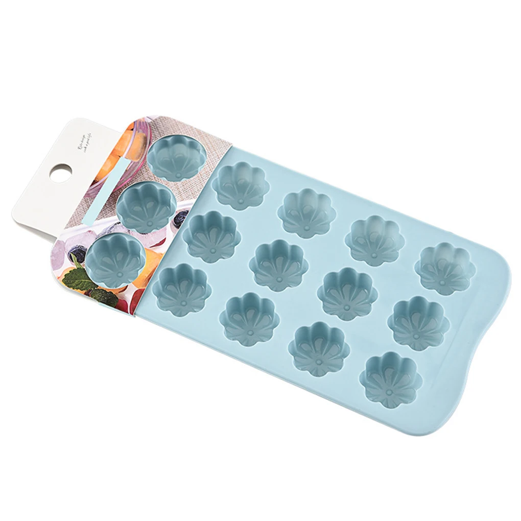 

DIY Baking Mold Flower Pattern Ice Tray Soft Silicone Mould for Home Bar Pudding Jelly Cupcake Baking Accessories