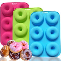 anaeat 1pc silicone donut macarons color cake mold kitchen baking diy tool