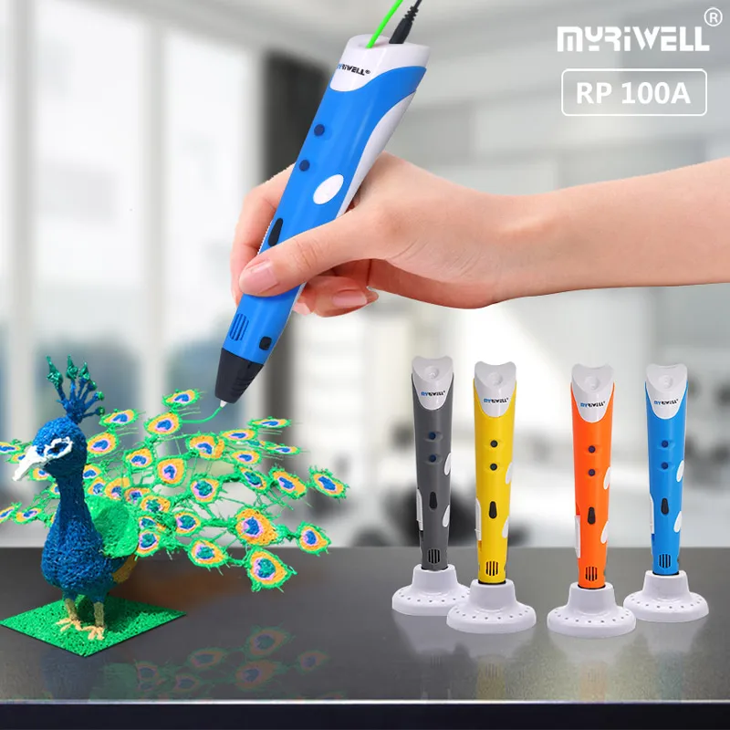 myriwell 3d pens + 20 * 10m ABS Filament 3 d pen model Creative printing pen-3d magic Children giftspen 2018 | Компьютеры и офис