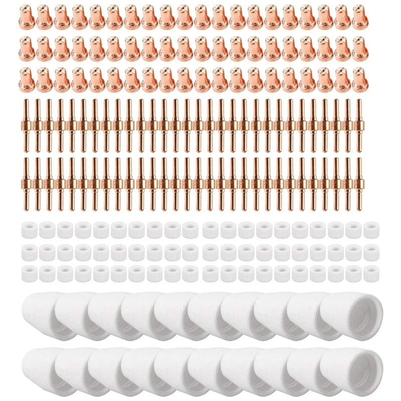

200 шт. PT-31 JG-40 WSD-LG40 плазменной резки наконечники для электрода сопла Расширенный кожух защитное сопло комплект ForCUT50D 50 40 плазменный резак