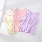 3 шт.компл. Подростковая нижняя одежда, детский короткий топ, детское нижнее белье, футболка без рукавов, летние топы для девочек-подростков, хлопковые топы с рисунком динозавра