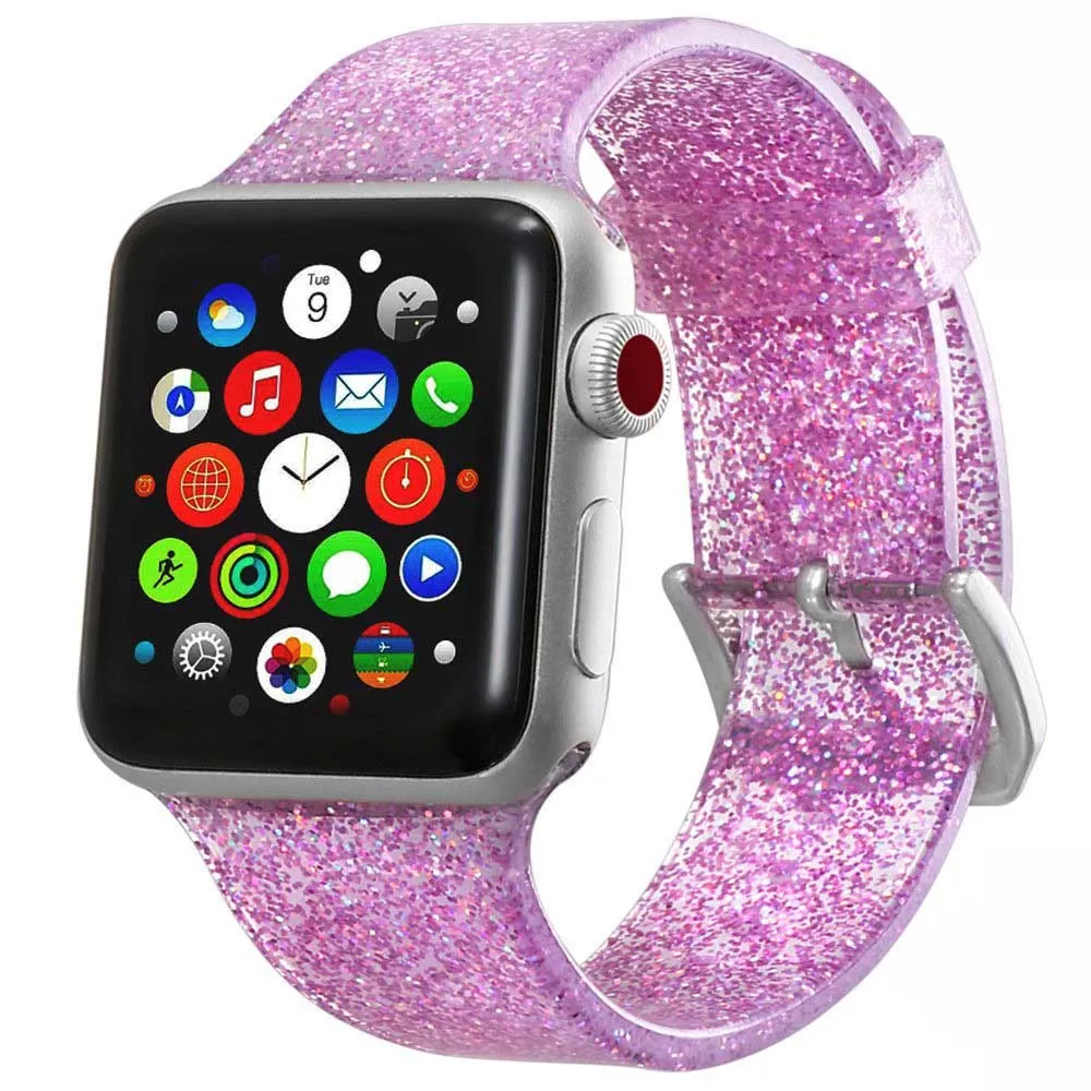 Ремешок прозрачный мягкий для Apple Watch Band 42 мм 44 женщин спортивный браслет из ТПУ