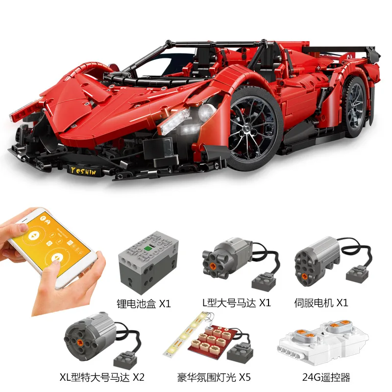 

13079 2538 pcs Sports RC Car Technology the Veneno Roadster Motors Power Car MOC Children toys Christmas gift