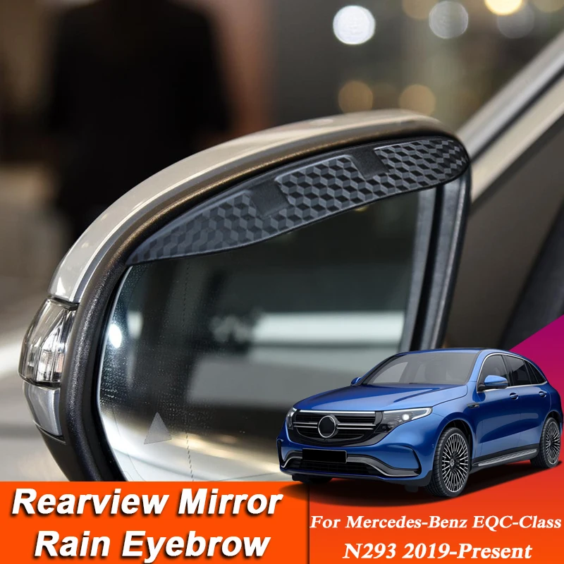 

Car-styling For Mercedes-Benz EQC-Class N293 2019-2022 Carbon Fiber Rearview Mirror Eyebrow Rain Shield Anti-rain Cover Sticker