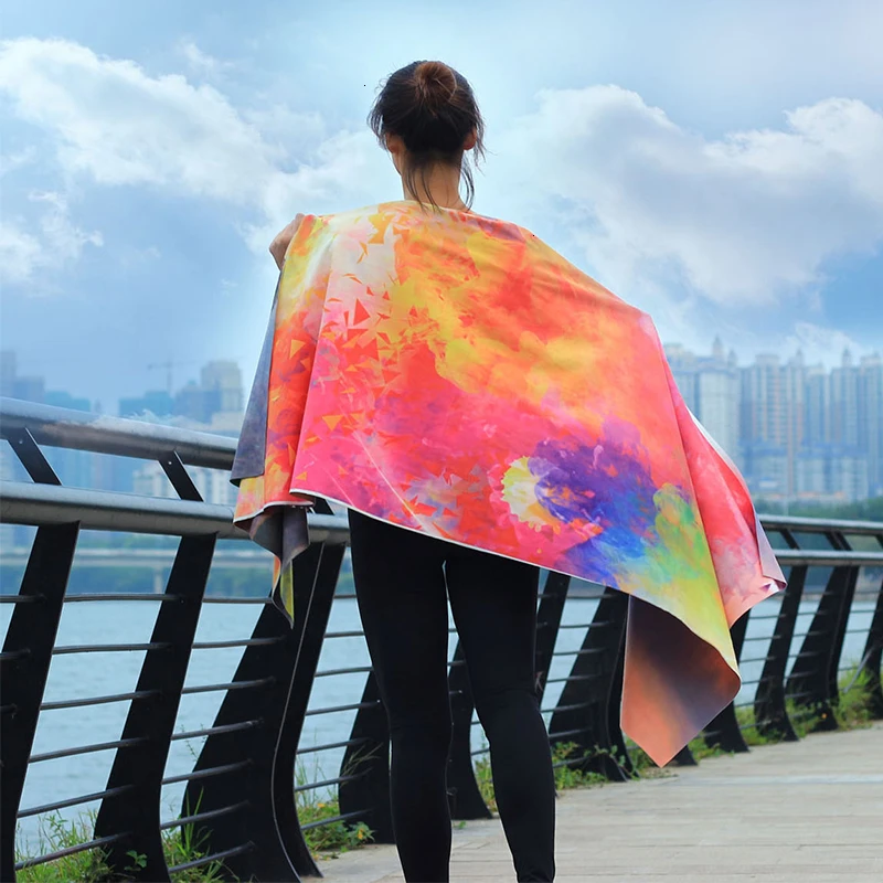 Женский Коврик для йоги двухсторонний Противоскользящий Впитывающий пилатеса