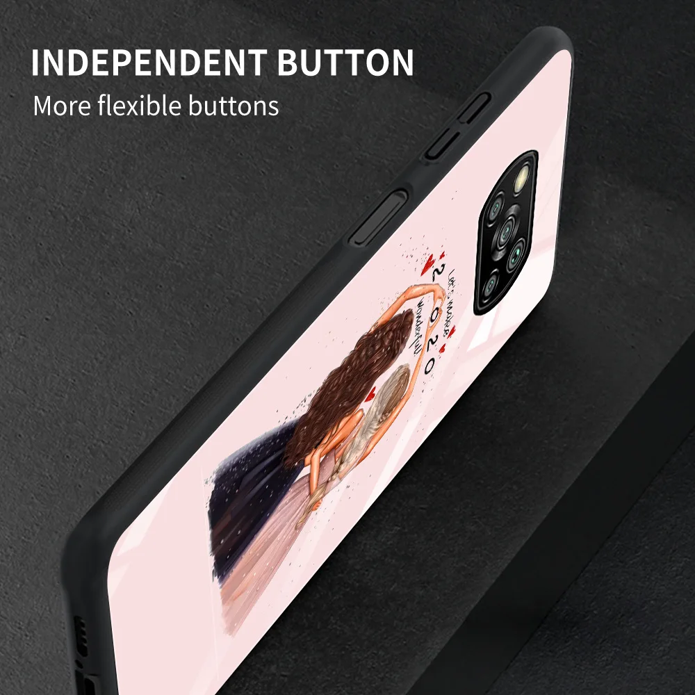 Чехол из закаленного стекла для девочек Bff Best Friends Forever чехол Xiaomi Poco X3 NFC 10T 11 Pro Lite