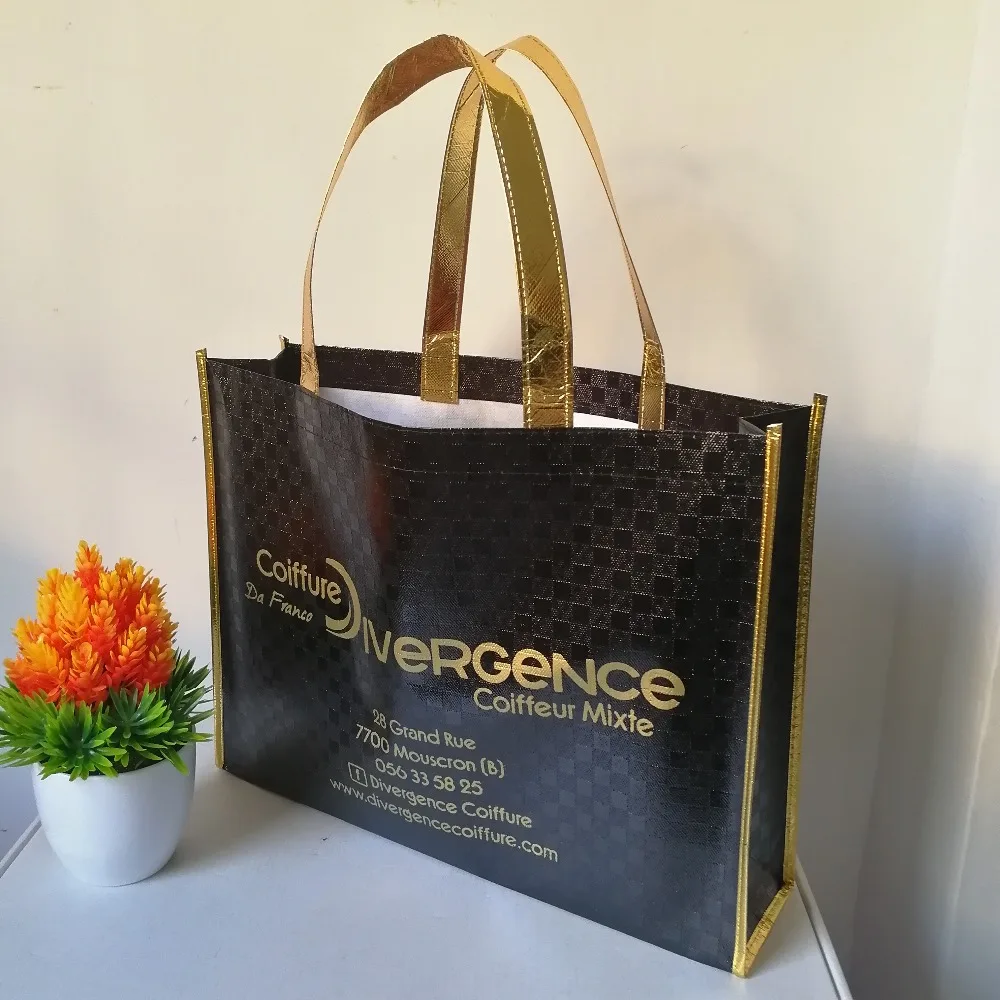 Оптовая продажа 500 шт./лот многоразовые ламинированные сумки для покупок из