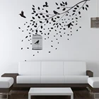 Дерево наклейка на стену Стикеры Спальня Дерево жизни корни летающих птиц вдали домашний декор листья обои