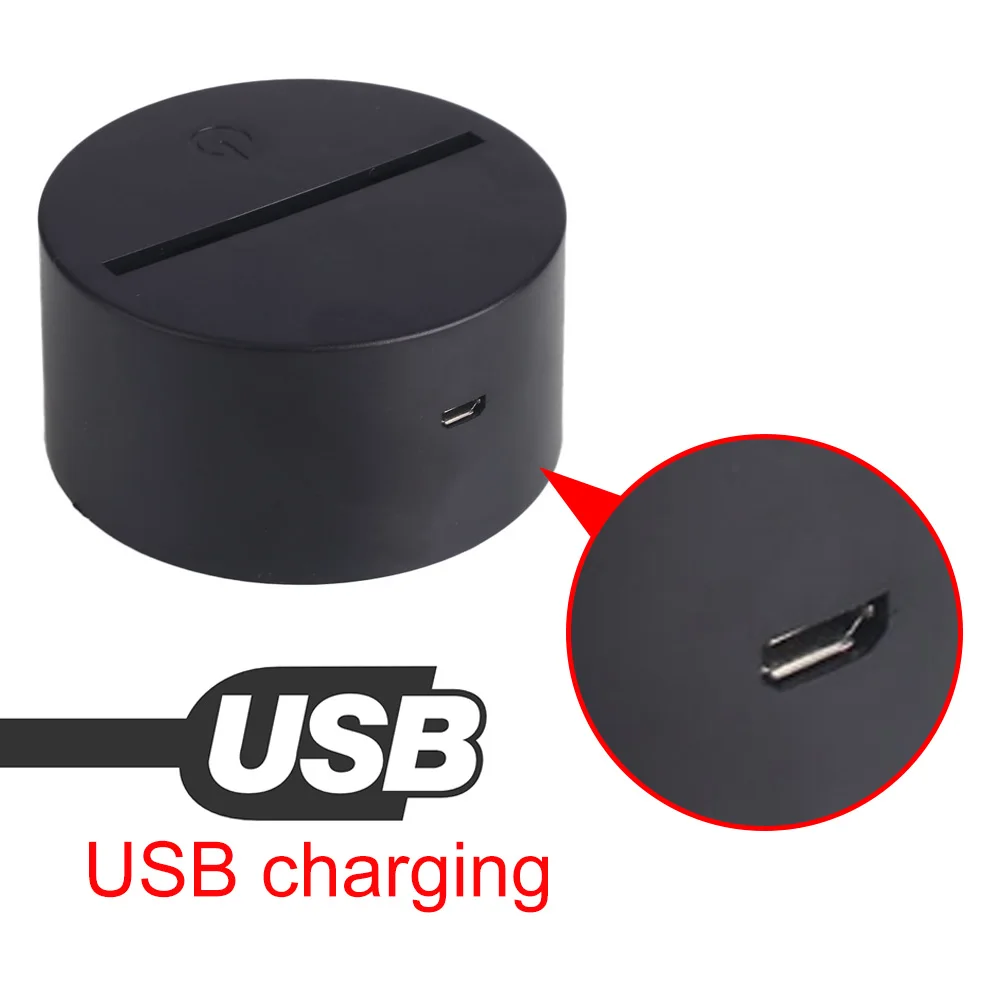 10 шт./лот USB кабель Сенсорная лампа основа для 3D светодиодного ночного освещения