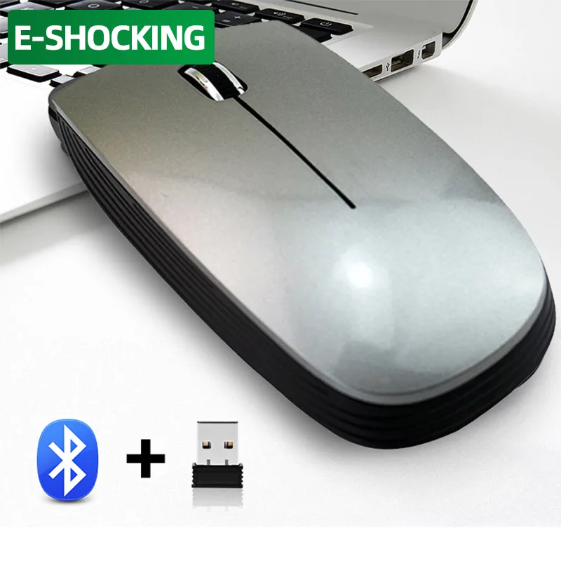 

Беспроводная мышь, Bluetooth, сменная Тихая батарея AA, 2,4 ГГц, для ПК, ноутбука, компьютера, геймера, мышь с подсветкой, USB оптическая мышь