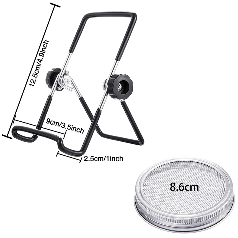 

4 Packs Sprouting Jar Lid and 4 Packs Sprouting Lid Stand Sprouting Canning Jar Strainer Lid with Wide Mouth Mason