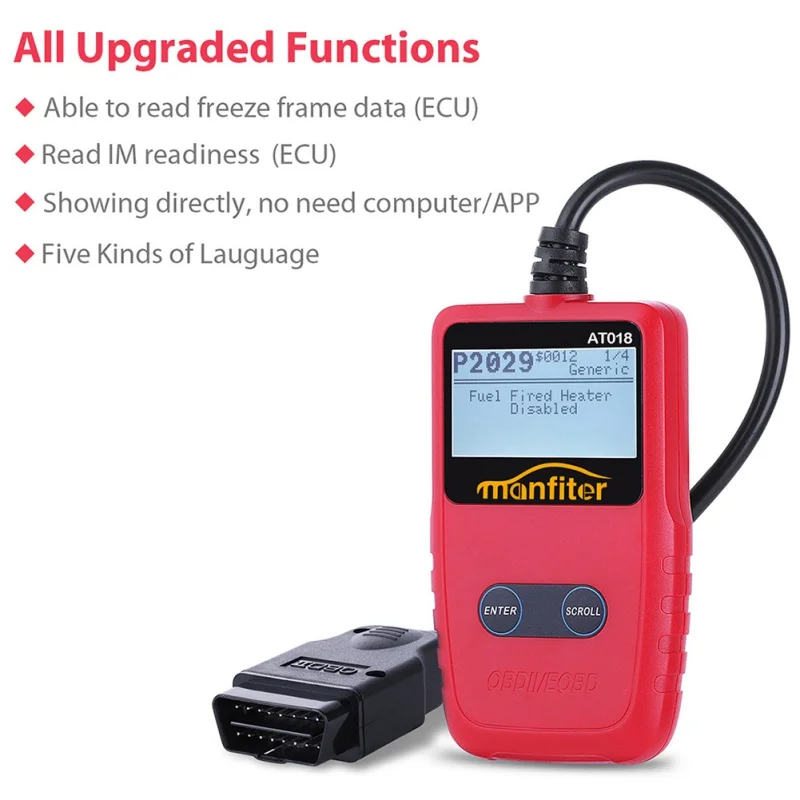 OBD2 сканер ридер от проверки двигателя светильник OBD II диагностический инструмент
