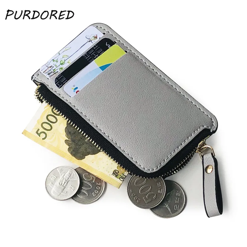 PURDORED 1 шт. держатель для кредитных карт кошелек черный мужской монет визиток из