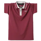 Мужская рубашка-поло с отложным воротником, размеры до 6XL