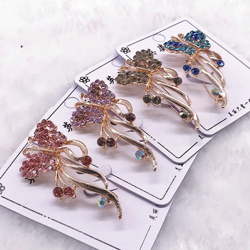 Женская позолоченная брошь в форме цветка свадебный букет стразы бижутерия