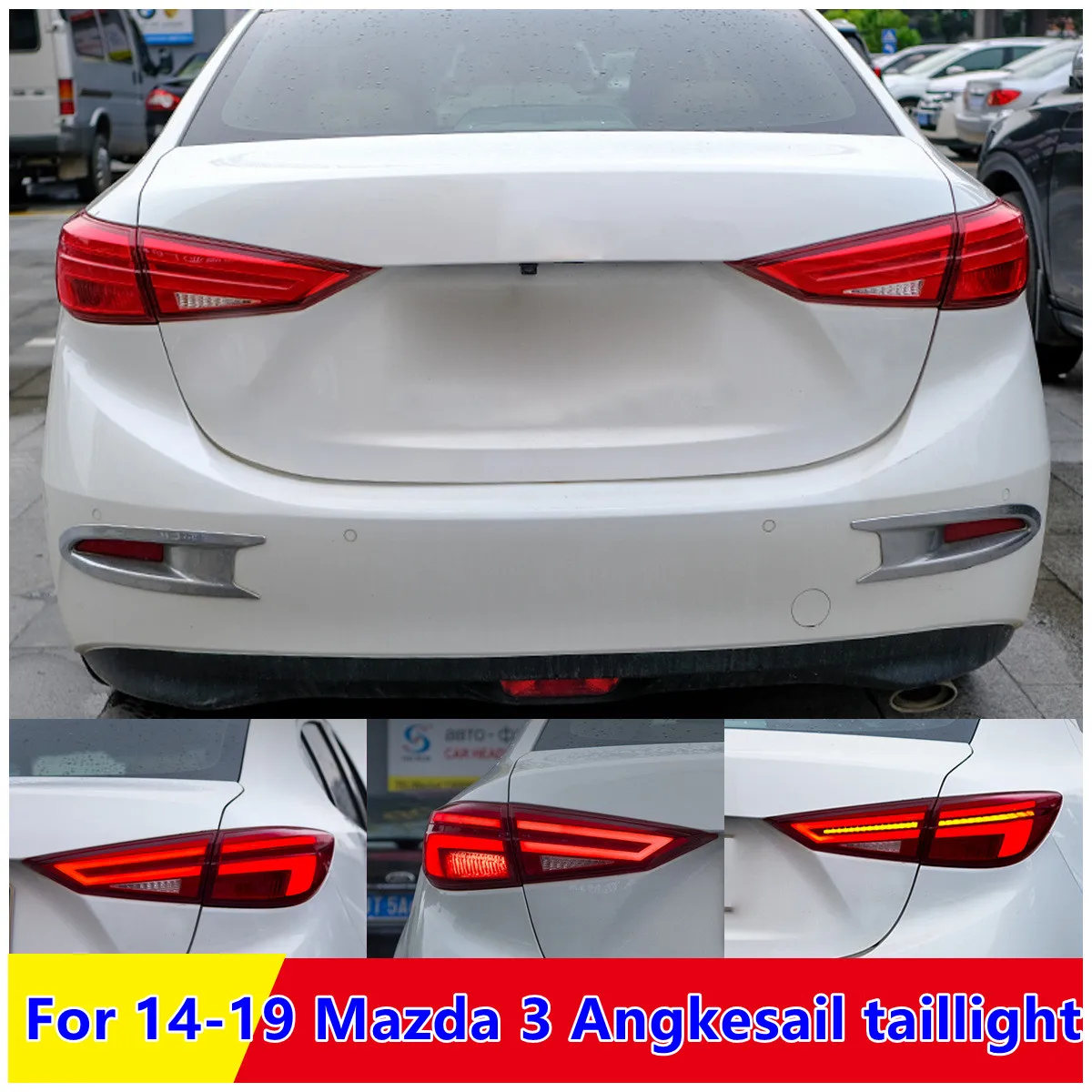 

LED taillights are suitable for Mazda 3 Angksela 3 car from 14-19. Taillights, modified brake lights, rear fog lights