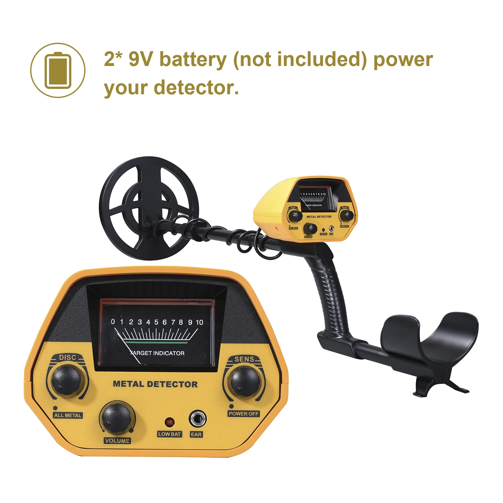 Регулируемый стержень 7 дюймов Водонепроницаемый детектор металла Высокая