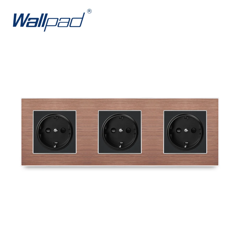 3 евро розетка немецкий стандарт Wallpad Роскошная настенная атласная металлическая