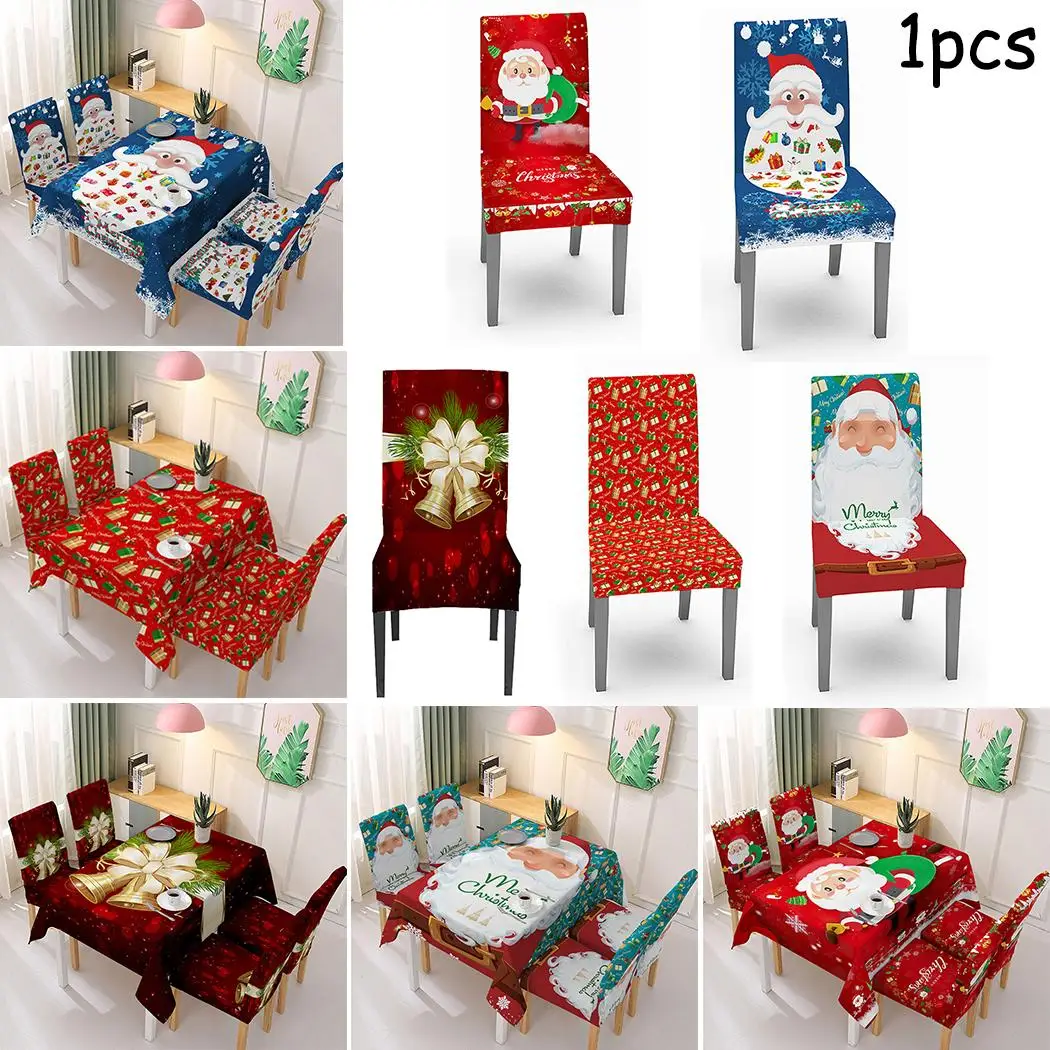 

Christmas Chair Cover Elastic Print Chair Cover Accessories Decoration
