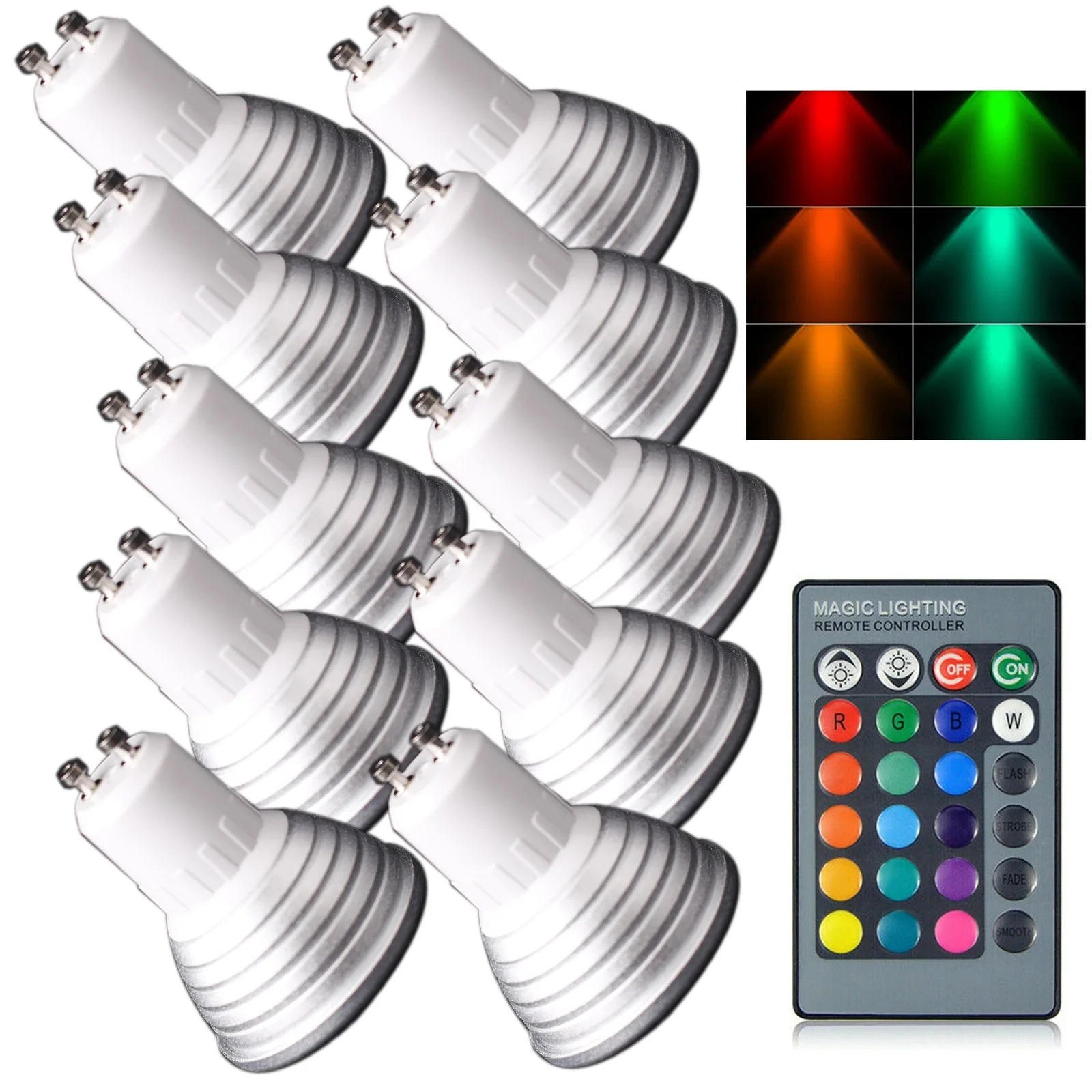 10 шт. E27 E14 GU10 GU5.3 MR16 RGB Светодиодный прожектор лампа 3 Вт затемнения Bombilla