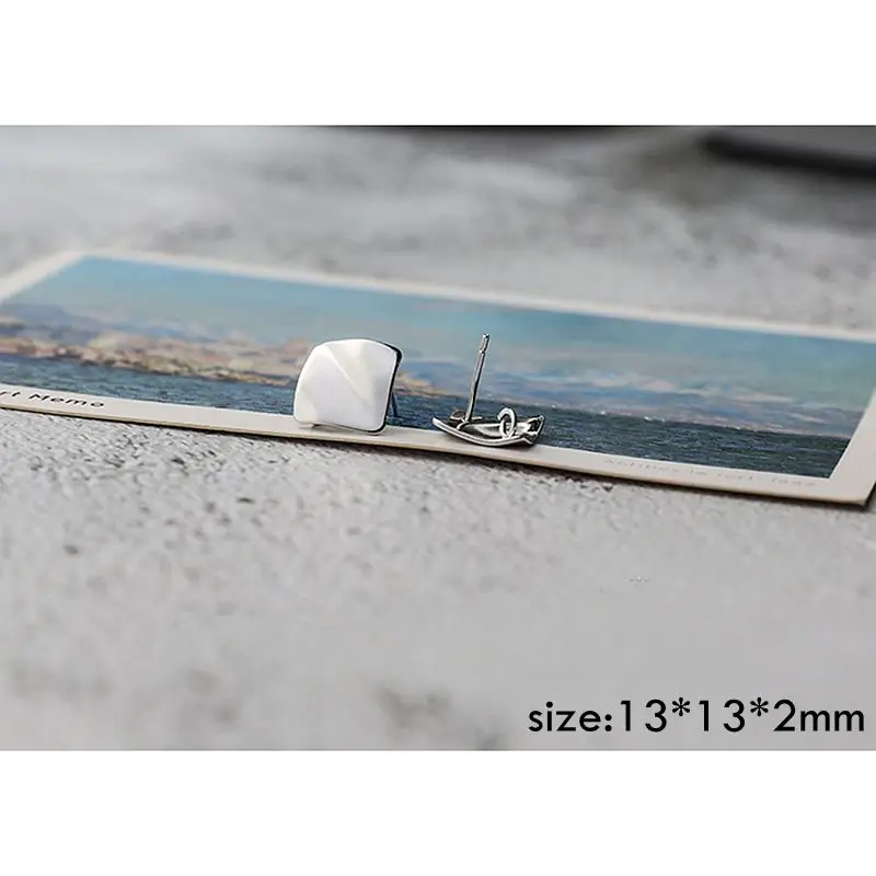 4 Color-protected copper Stud earring DIY Jewelry accessories handmade material ring square curved oval large geometry 6pcs - Цвет: 4