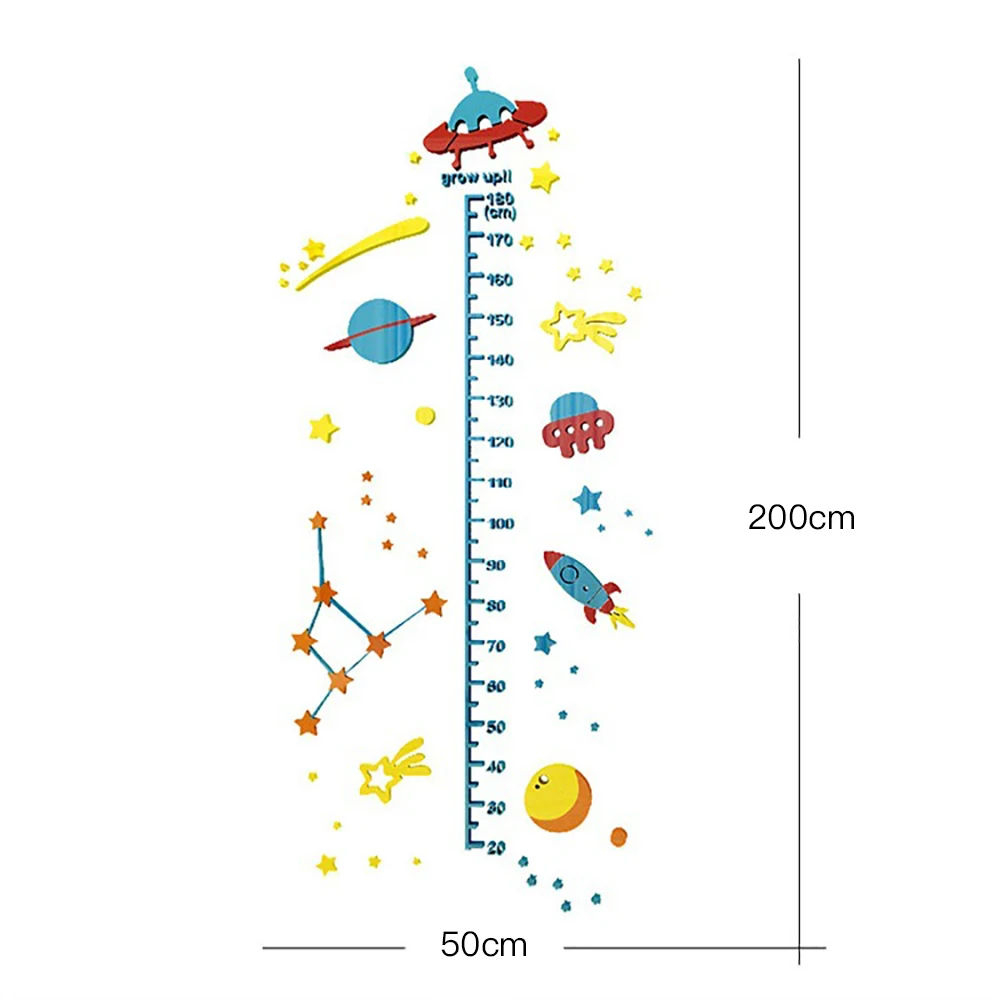 Мультяшная Вселенная 3D высота мерная Настенная Наклейка домашний Декор Сделай