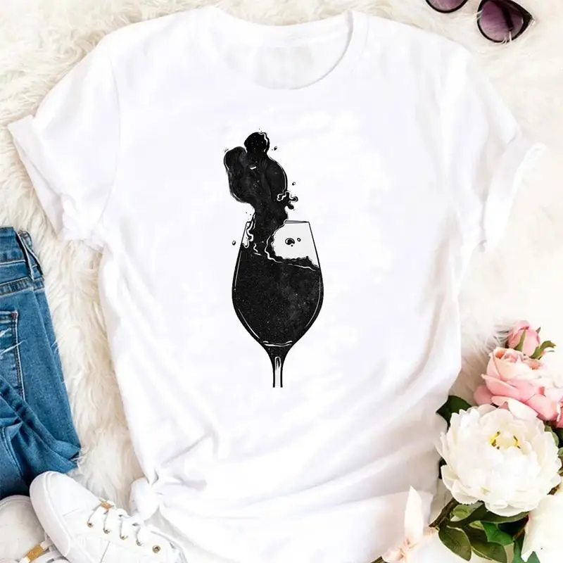

Women Summer Wine Friends Cute Beach 2021 Cartoon Clothes Tshirts Cartoon Fashion Graphic T Top Lady Print Female Tee T-Shirt