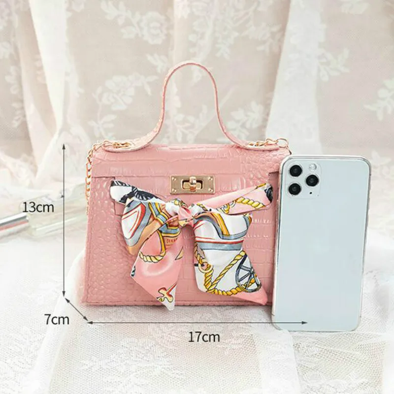 

Luxury Handle Mini Bags Brand Purses Handbags 2020 Women Designer Scarf Shoulder Crossbody Bags Female Crocodile Pattern Totes