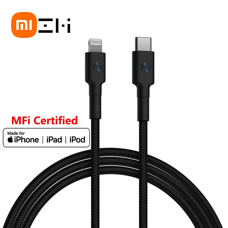ZMI-Cable usb tipo c a Lightning para iPhone, cargador trenzado de datos...