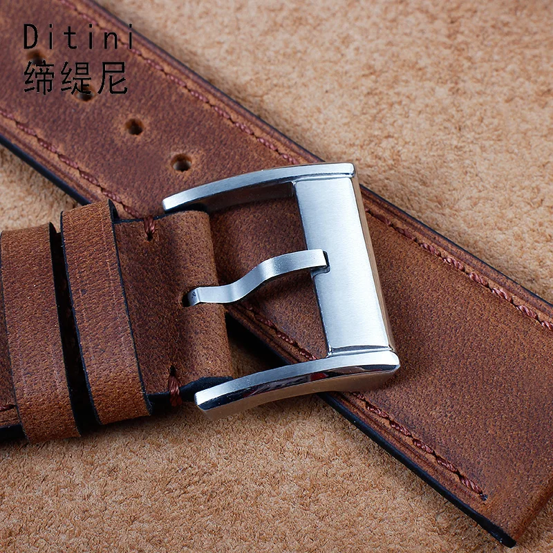 

crazy horse leather watchband handmade vintage genuine leather watch strap 19 20 21 22 23mm for Hamilton1 Seiko1 Omg men wrist