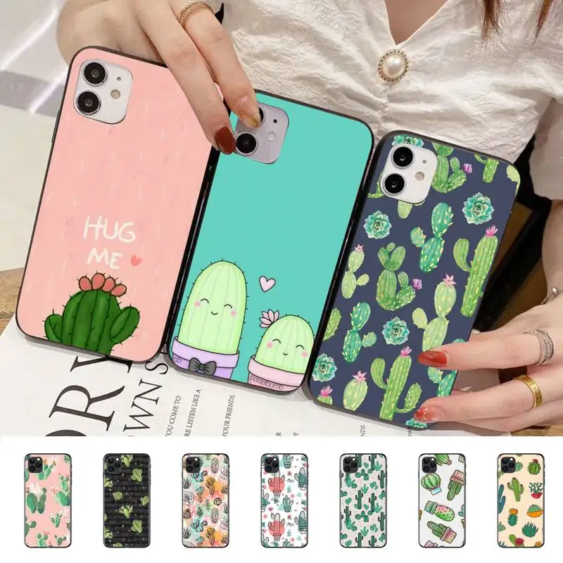 

Cactus Vintage Flower Phone Case For iPhone 11 8 7 6 6S Plus X XS MAX 5 5S SE 2020 XR 11 pro DIY Funda capa