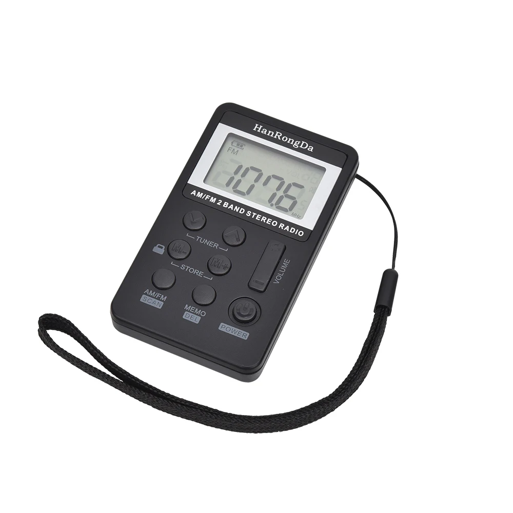 Портативное мини-радио AM/FM двухдиапазонный стерео карманный радиоприемник с