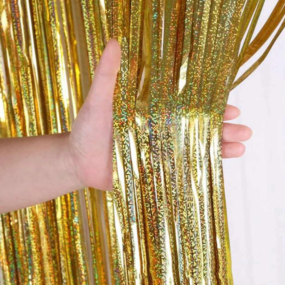 Фоновая занавеска для девичвечерние Золотая мишура с бахромой из фольги