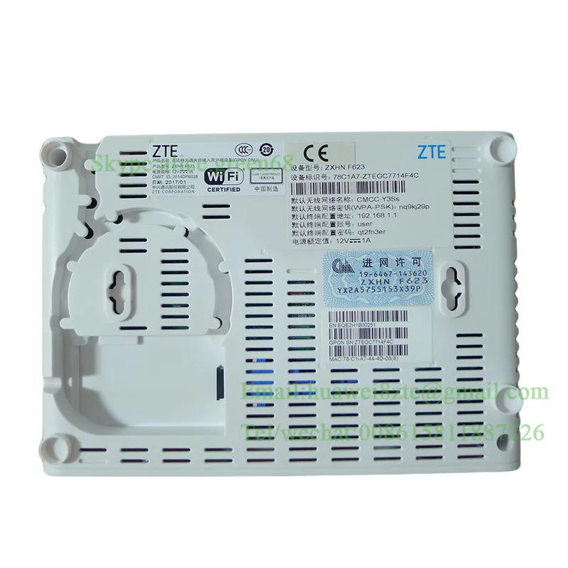 Оригинальный Z TE английский интерфейс ZXHN 1GE + 3FE Lan порты F623 GPON ONU с 1 голосовым
