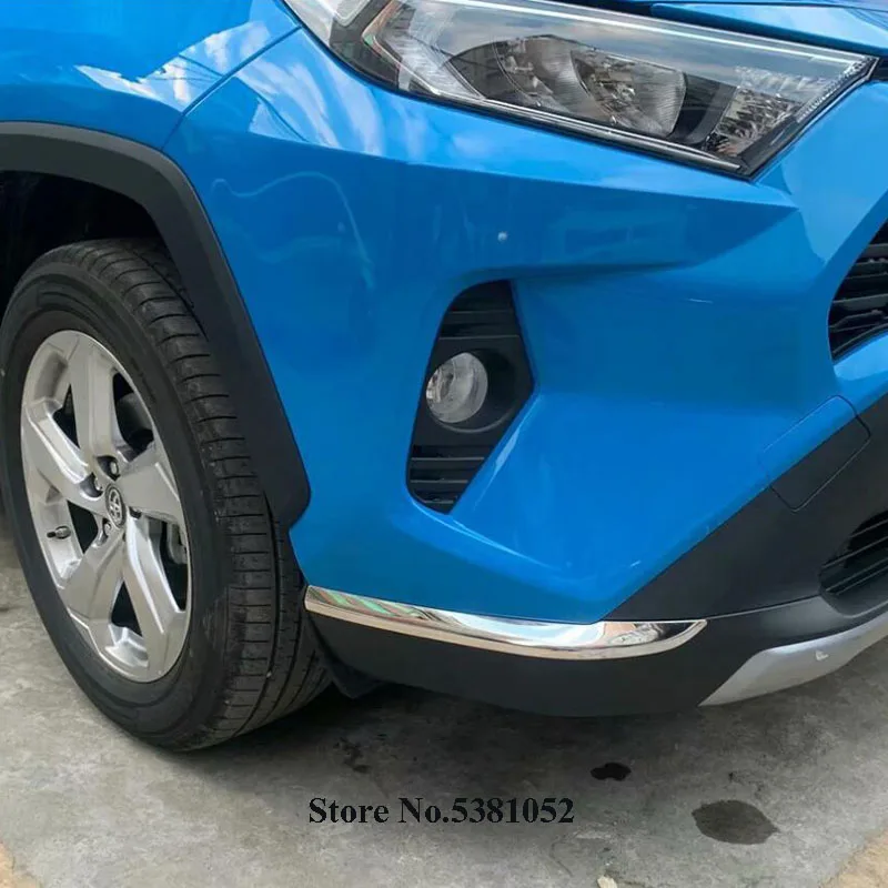 4 шт. хромированные наклейки на задний бампер и углы для Toyota RAV4 2019 2020|Хромирование|