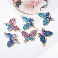 10pcs shiny colorful butterfly connection for handmade ornaments diy necklace bracelet craft jewelry making