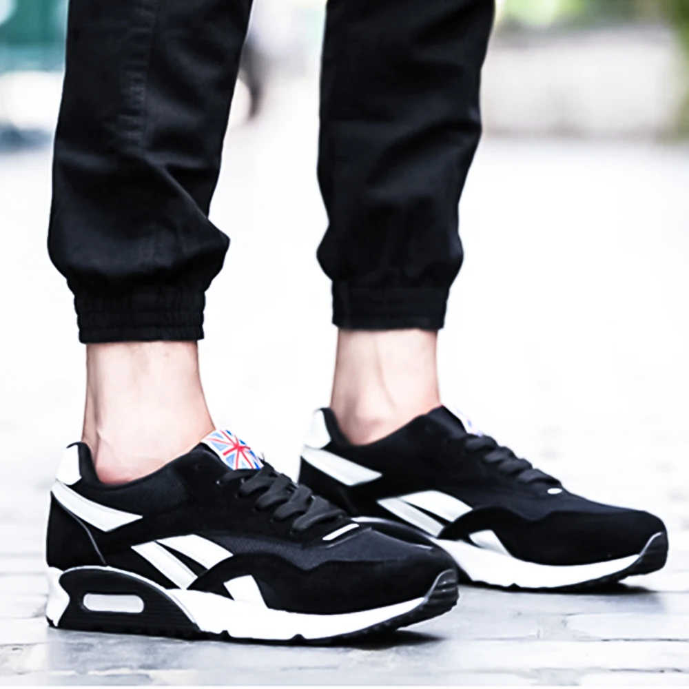 

Non-Leather Casual Men Shoes Black Sneakers Cushion Breathable Shoes Male Sporting Sneakers Zapatos De Hombre Size 39-44