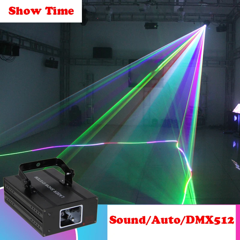 

Show Time DJ Laser Stage Light Full Color 96 RGB Patterns Projector Stage Effect Lighting For Disco Xmas Party 1 Head Laser