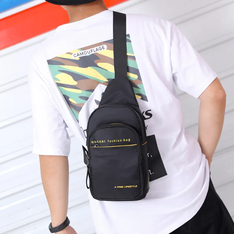 

Men Shoulder Satchel Bags Nylon Waist Packs Outdoor Sport Crossbody Chest Bag Simple Travel Small Backpack Canvas Waterproof