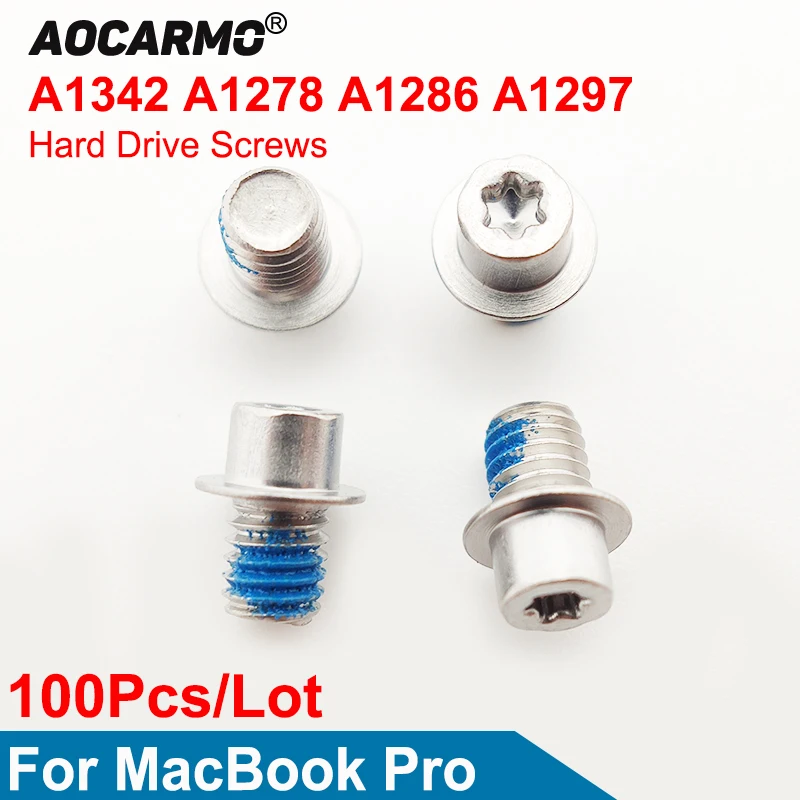aocarmo 100pcslot hard drive screws bolt for macbook a1278 a1286 a1297 a1342 replacement parts free global shipping