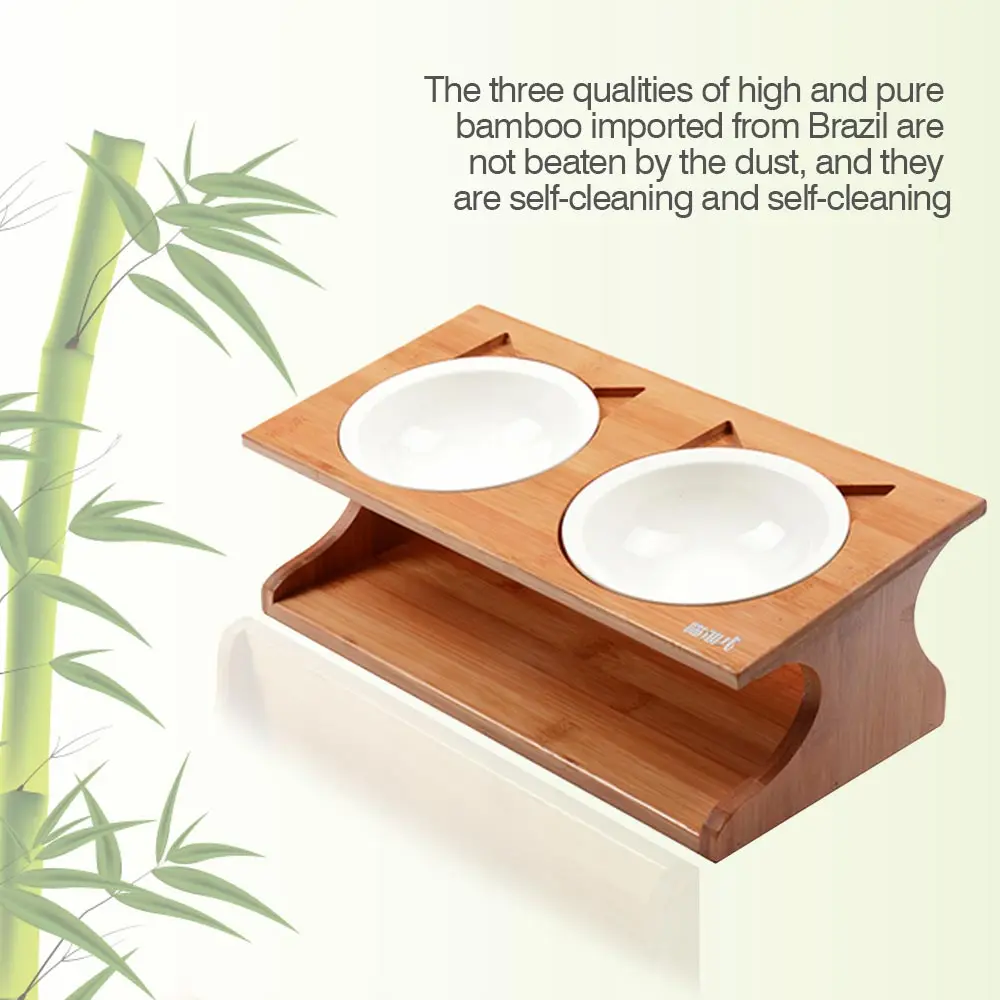 

Pawaca Log Security HealthyRemovable Easy to clean FashionGolden height Ceramics Dog and cat bowl High-capacity