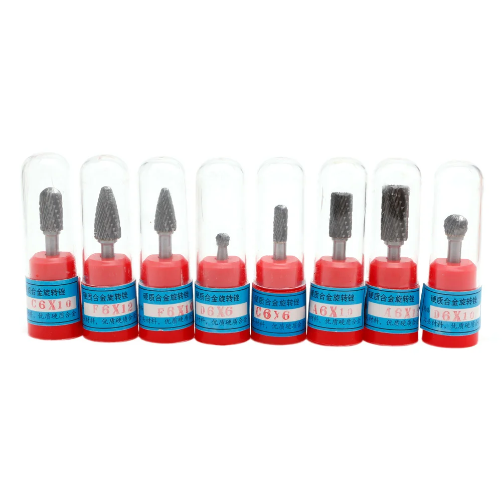 8 шт. карбид вольфрама заусенцы 1/" 6 мм роторный резак напильники ЧПУ набор для гравировки Прямая поставка поддержка