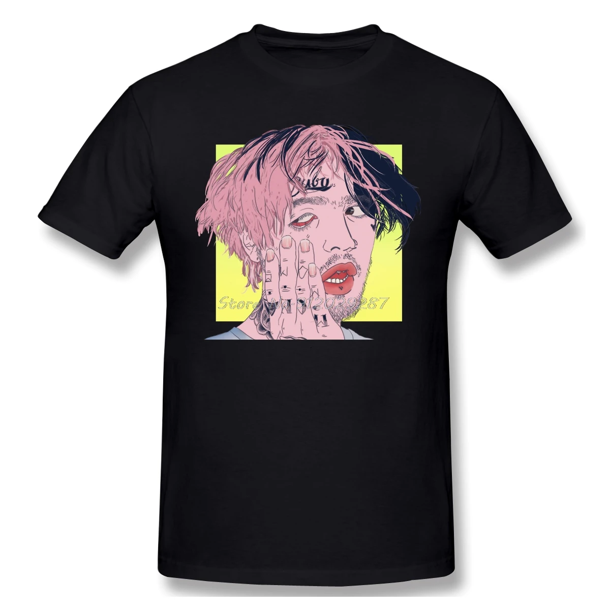 Футболка Lil Peep Hellboy мужская с круглым вырезом Классическая хлопковая уличная