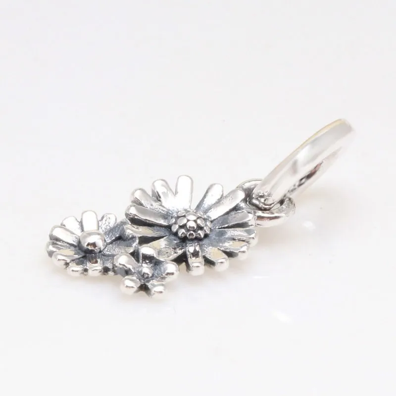 

100% 925 Sterling Silver Charm New Daisy Bouquet Pendant Fit Pandora Women Bracelet & Necklace Diy Jewelry