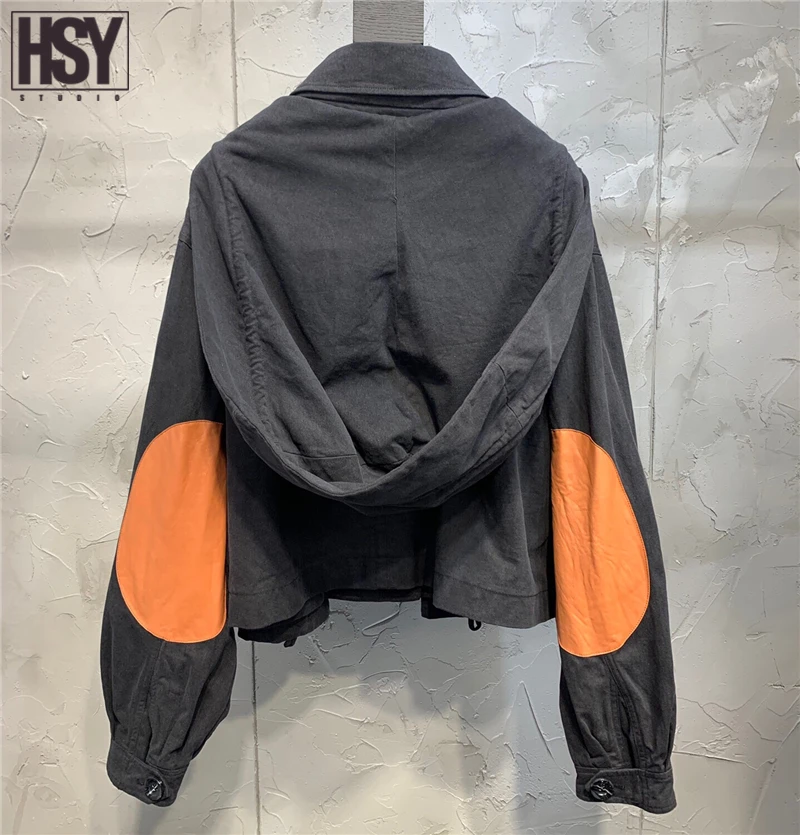 【HSY Studio】 2019 осенней Новой модной женской обуви пальто Кепка-капюшон деталь