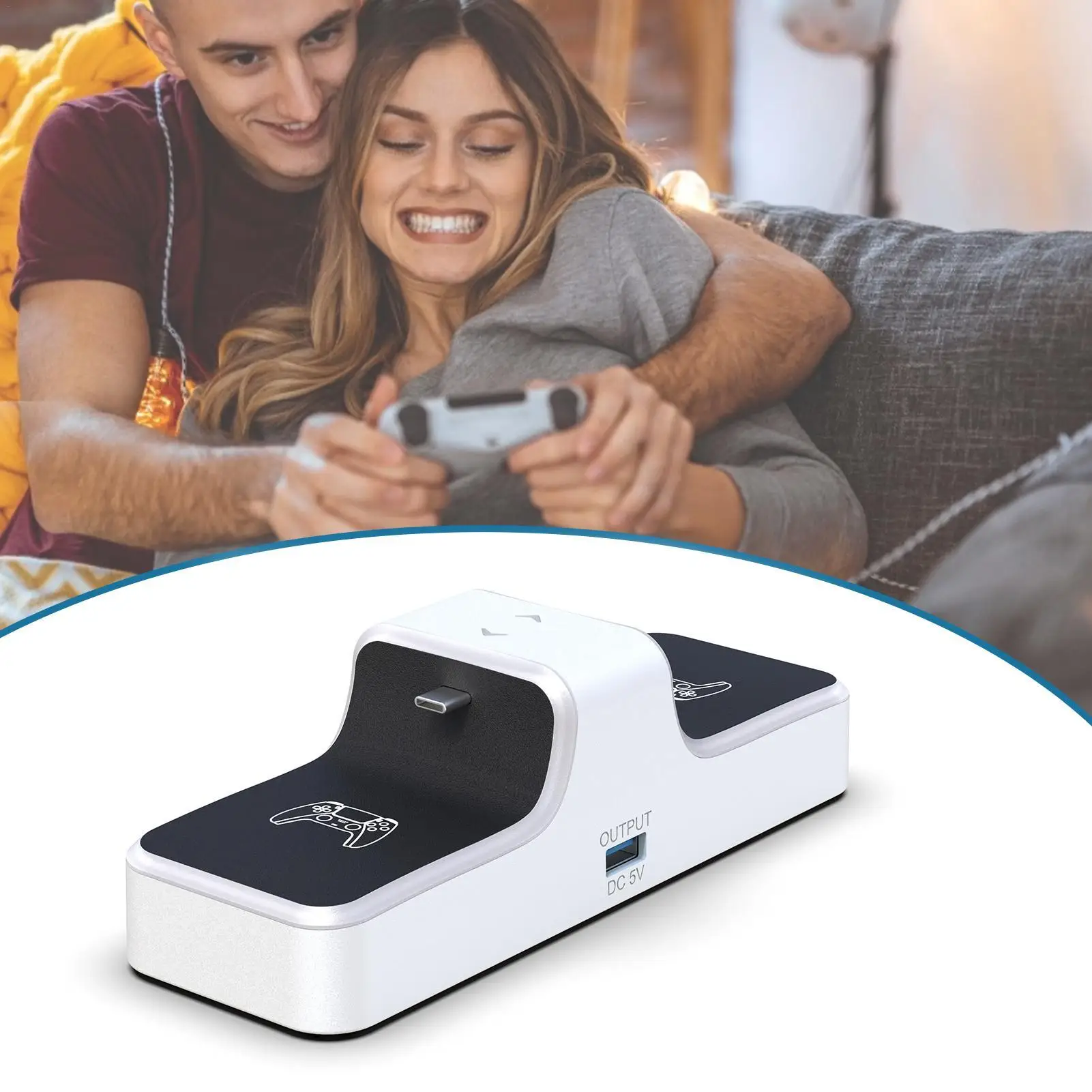 

Dual Controller Charger USB Fast Charging Station Dock for PS5