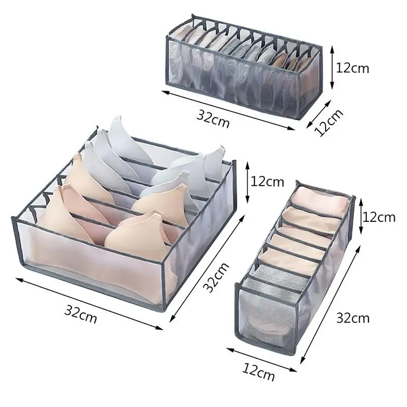 

11 grid underwear organizer drawers organizer Dormitory closet for sock home separated storage drawer box bra foldable organizer