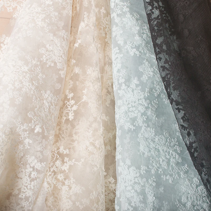 Жаккардовая Тюлевая ткань с вышивкой из органзы ширина 130 см|Ткань| |